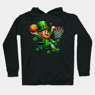 St Patrick's Day Leprechaun Irish Basketball Player Hoodie